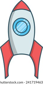 Rocket icon symbol future technology vector image. Illustration of spaceship flight rocket design image