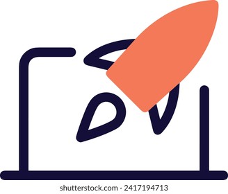 Rocket icon symbol future technology vector image. Illustration of spaceship flight rocket design image