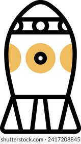 Rocket icon symbol future technology vector image. Illustration of spaceship flight rocket design image