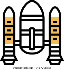 Rocket icon symbol future technology vector image. Illustration of spaceship flight rocket design image