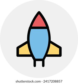 Rocket icon symbol future technology vector image. Illustration of spaceship flight rocket design image