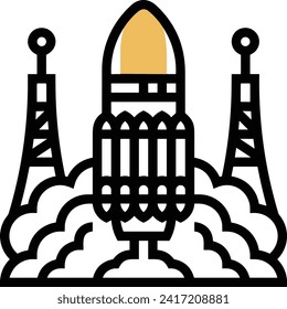 Rocket icon symbol future technology vector image. Illustration of spaceship flight rocket design image