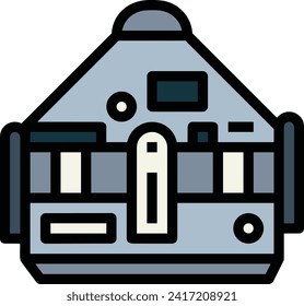Rocket icon symbol future technology vector image. Illustration of spaceship flight rocket design image