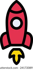 Rocket icon symbol future technology vector image. Illustration of spaceship flight rocket design image