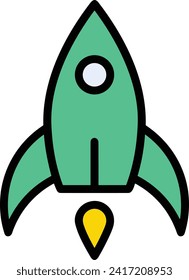 Rocket icon symbol future technology vector image. Illustration of spaceship flight rocket design image