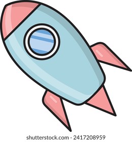 Rocket icon symbol future technology vector image. Illustration of spaceship flight rocket design image