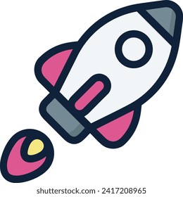 Rocket icon symbol future technology vector image. Illustration of spaceship flight rocket design image