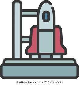 Rocket icon symbol future technology vector image. Illustration of spaceship flight rocket design image