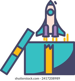 Rocket icon symbol future technology vector image. Illustration of spaceship flight rocket design image
