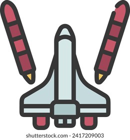 Rocket icon symbol future technology vector image. Illustration of spaceship flight rocket design image