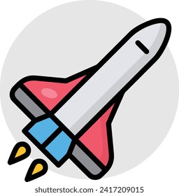 Rocket icon symbol future technology vector image. Illustration of spaceship flight rocket design image