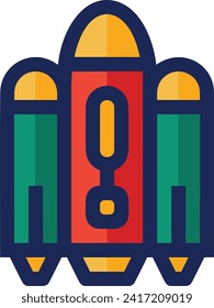 Rocket icon symbol future technology vector image. Illustration of spaceship flight rocket design image