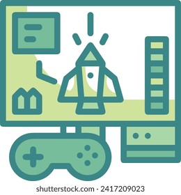 Símbolo de icono de cohete imagen vectorial de tecnología futura. Ilustración de la imagen de diseño de cohetes de vuelo de nave espacial
