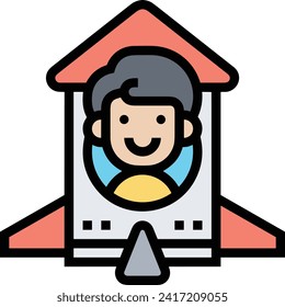 Rocket icon symbol future technology vector image. Illustration of spaceship flight rocket design image