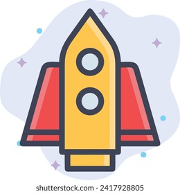 Rocket icon symbol future technology vector image. Illustration of spaceship flight rocket design image
