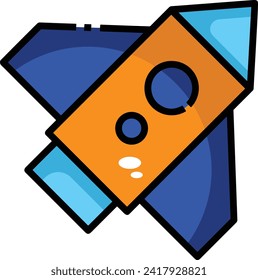 Rocket icon symbol future technology vector image. Illustration of spaceship flight rocket design image
