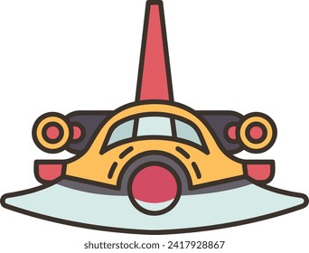 Rocket icon symbol future technology vector image. Illustration of spaceship flight rocket design image