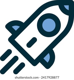 Rocket icon symbol future technology vector image. Illustration of spaceship flight rocket design image