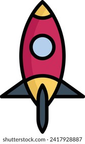 Rocket icon symbol future technology vector image. Illustration of spaceship flight rocket design image
