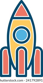 Rocket icon symbol future technology vector image. Illustration of spaceship flight rocket design image