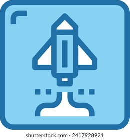 Rocket icon symbol future technology vector image. Illustration of spaceship flight rocket design image
