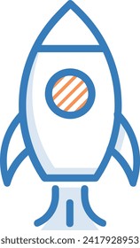 Rocket icon symbol future technology vector image. Illustration of spaceship flight rocket design image