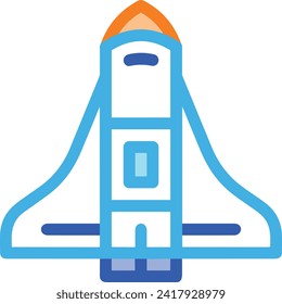 Rocket icon symbol future technology vector image. Illustration of spaceship flight rocket design image