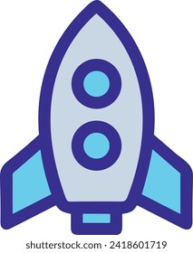 Rocket icon symbol future technology vector image. Illustration of spaceship flight rocket design image