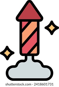 Rocket icon symbol future technology vector image. Illustration of spaceship flight rocket design image