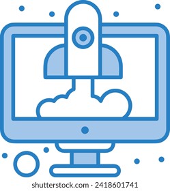 Rocket icon symbol future technology vector image. Illustration of spaceship flight rocket design image
