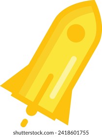 Rocket icon symbol future technology vector image. Illustration of spaceship flight rocket design image