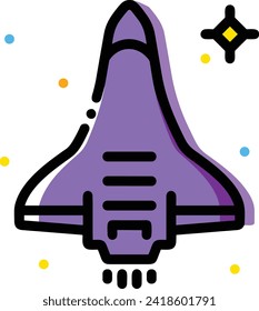 Rocket icon symbol future technology vector image. Illustration of spaceship flight rocket design image