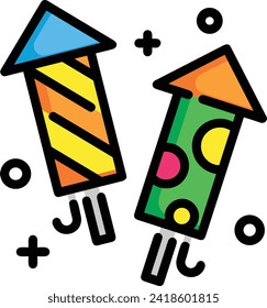 Raketensymbol für zukunftsweisende Technologie, Vektorbild. Illustration des Designbildes für Raumflugraketen