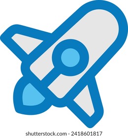 Rocket icon symbol future technology vector image. Illustration of spaceship flight rocket design image