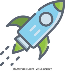 Rocket icon symbol future technology vector image. Illustration of spaceship flight rocket design image