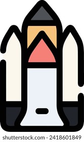 Rocket icon symbol future technology vector image. Illustration of spaceship flight rocket design image