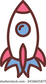 Rocket icon symbol future technology vector image. Illustration of spaceship flight rocket design image