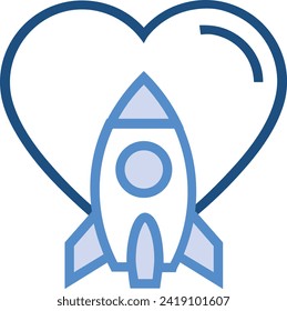 Rocket icon symbol future technology vector image. Illustration of spaceship flight rocket design image