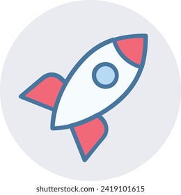 Rocket icon symbol future technology vector image. Illustration of spaceship flight rocket design image