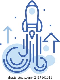 Rocket icon symbol future technology vector image. Illustration of spaceship flight rocket design image