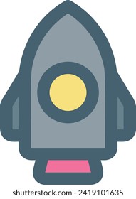 Rocket icon symbol future technology vector image. Illustration of spaceship flight rocket design image