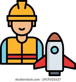 Rocket icon symbol future technology vector image. Illustration of spaceship flight rocket design image
