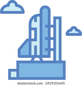 Rocket icon symbol future technology vector image. Illustration of spaceship flight rocket design image