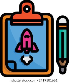 Rocket icon symbol future technology vector image. Illustration of spaceship flight rocket design image