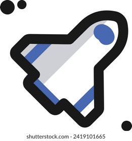 Rocket icon symbol future technology vector image. Illustration of spaceship flight rocket design image