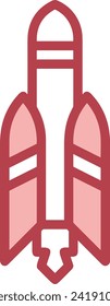 Rocket icon symbol future technology vector image. Illustration of spaceship flight rocket design image