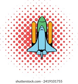 Rocket icon symbol future technology vector image. Illustration of spaceship flight rocket design image