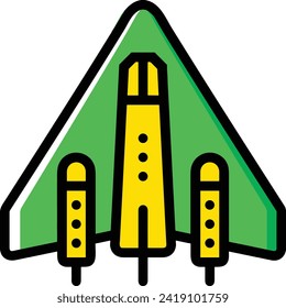 Rocket icon symbol future technology vector image. Illustration of spaceship flight rocket design image
