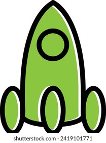 Rocket icon symbol future technology vector image. Illustration of spaceship flight rocket design image
