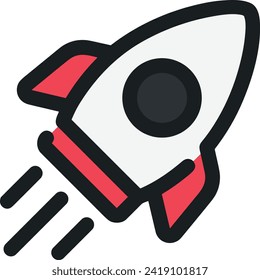 Rocket icon symbol future technology vector image. Illustration of spaceship flight rocket design image